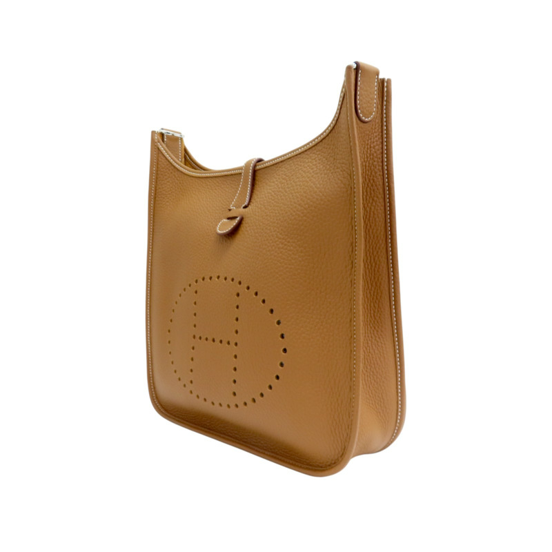 金棕色 Clemence牛皮 Evelyne 29 肩背包 W刻 銀釦【HERMES 愛馬仕】-2