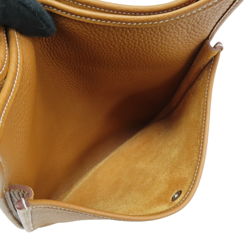 金棕色 Clemence牛皮 Evelyne 29 肩背包 W刻 銀釦【HERMES 愛馬仕】-5