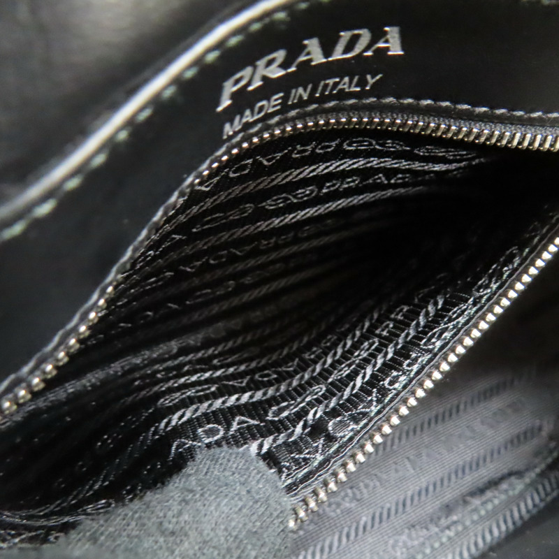 黑色 City牛皮 Racing Logo 相機包 肩背包【PRADA 普拉達】 1BH093-6