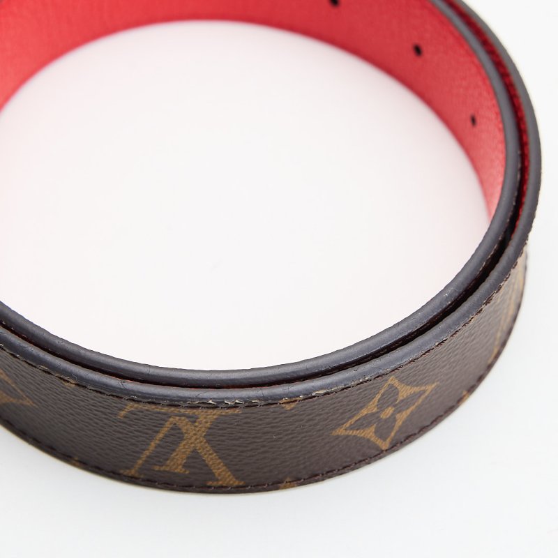二手Lv 雙面皮帶/老花紅色-2