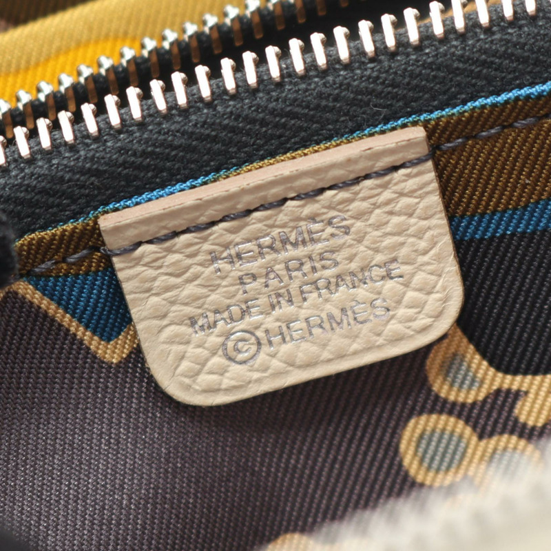 HERMES Azap Compact Silk In 圓形皮夾 Epsom 皮革 CleWhite 二手女士 B-3