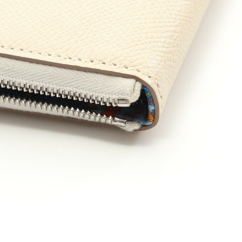 HERMES Azap Compact Silk In 圓形皮夾 Epsom 皮革 CleWhite 二手女士 B-5