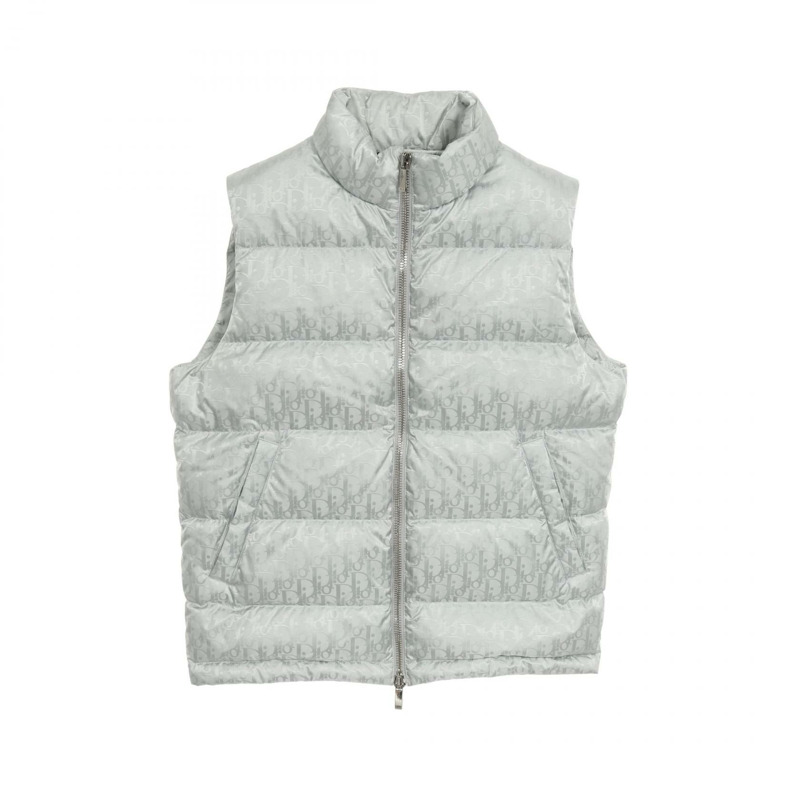 Christian Dior Oblique 羽絨背心 033C410A4462 尼龍藍色二手男款 #46-0