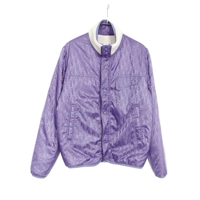 Christian Dior Oblique 夾克衫 113J405A0678 羊毛尼龍米紫二手男 #S-2