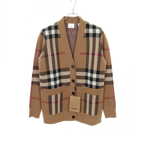 BURBERRY 格紋開襟衫 8043372 羊毛羊絨棕色多色 #XS 二手女款