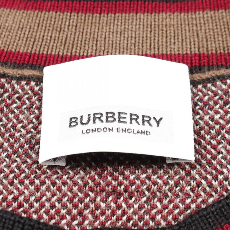 BURBERRY 套頭衫 針織衫 8036603 羊毛 棕色 多色 #S 二手男款-2