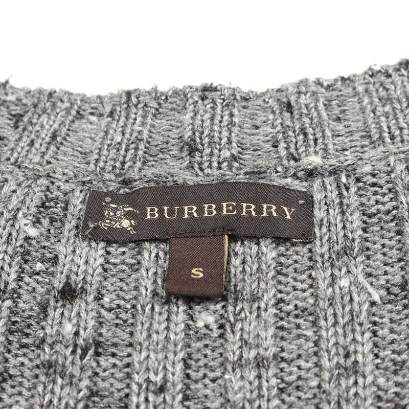 BURBERRY 羊毛衫 絲綢 羊毛 灰色 尺寸 S 二手 女款-2