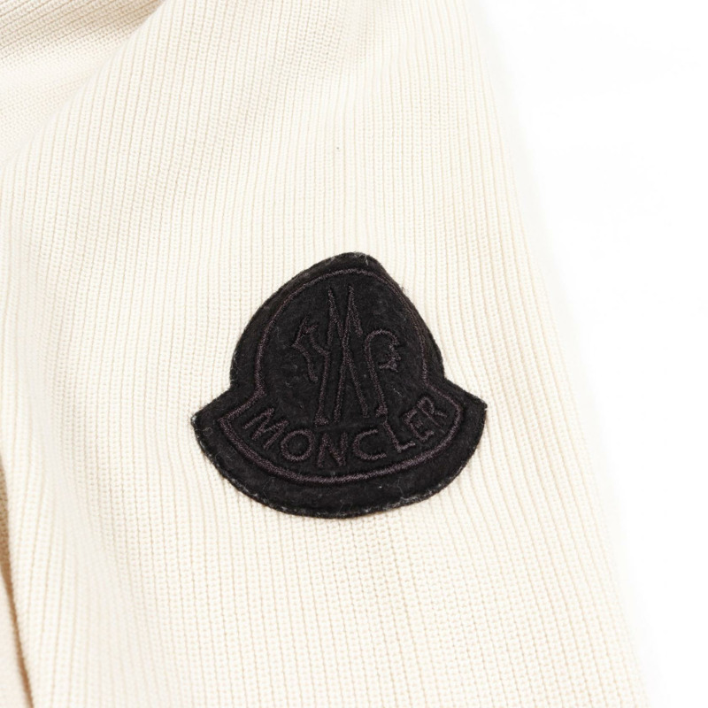 MONCLER 套頭衫針織 9095100 棉質米色黑色 M 碼二手男款-4