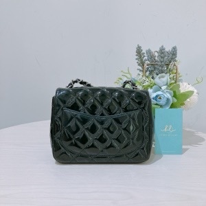 Tk1794 CHANEL 香奈兒經典翻蓋式方胖子鍊帶包包CLASSIC FLAP BAG 17CM PATENT-1