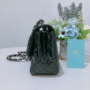 Tk1794 CHANEL 香奈兒經典翻蓋式方胖子鍊帶包包CLASSIC FLAP BAG 17CM PATENT-2