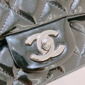 Tk1794 CHANEL 香奈兒經典翻蓋式方胖子鍊帶包包CLASSIC FLAP BAG 17CM PATENT-27