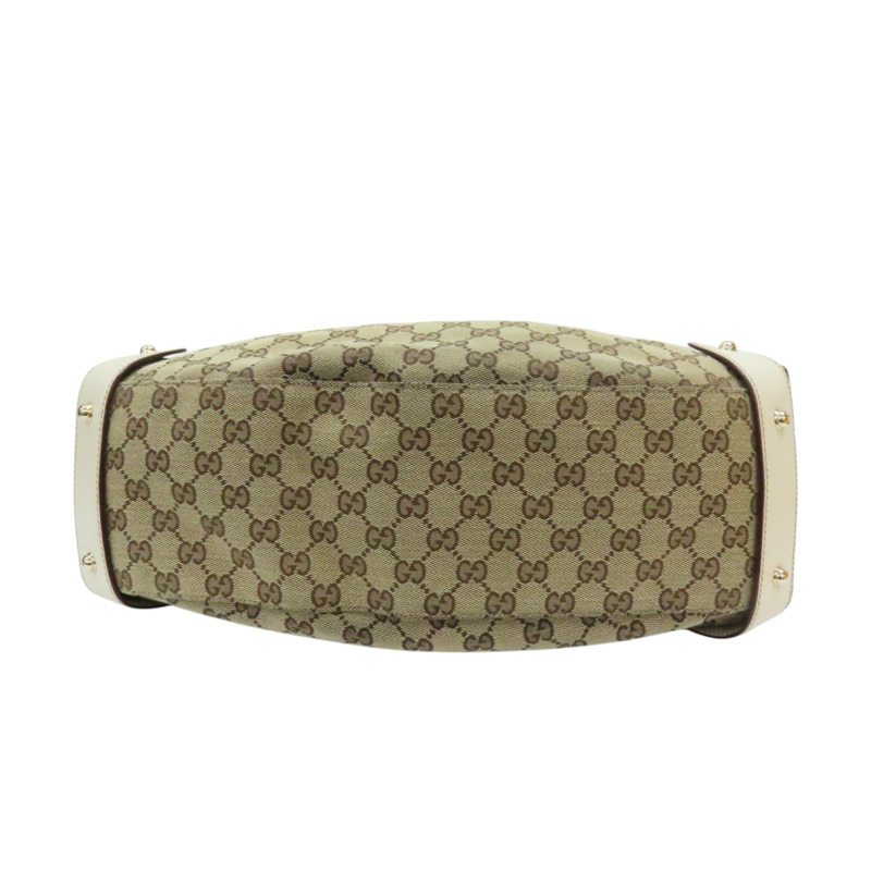 棕色 GG帆布 米白 牛皮 Pelham 肩背包 137621-3