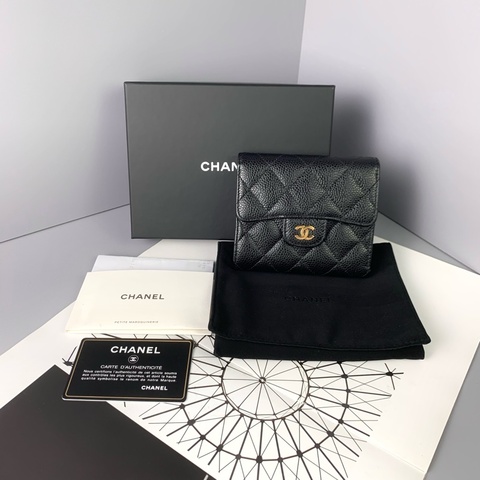◻️ Chanel荔枝皮黑金短夾
