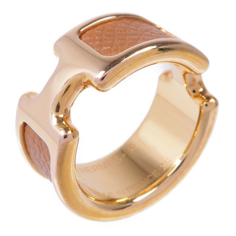 HERMES 金屬/Epsom皮革Olympe Ring戒指Hermes#XS/US#5