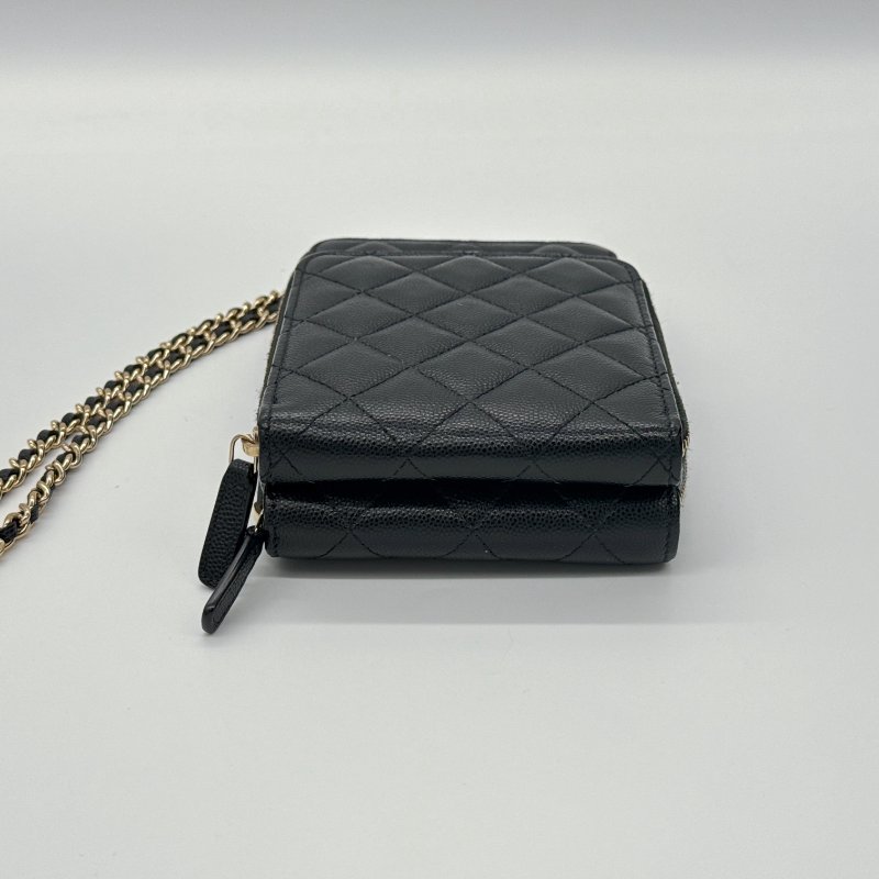 CHANEL 香奈兒 荔枝牛皮 手機包 鏈條包 WOC包 （4卡位＋兩分層手機位）-6