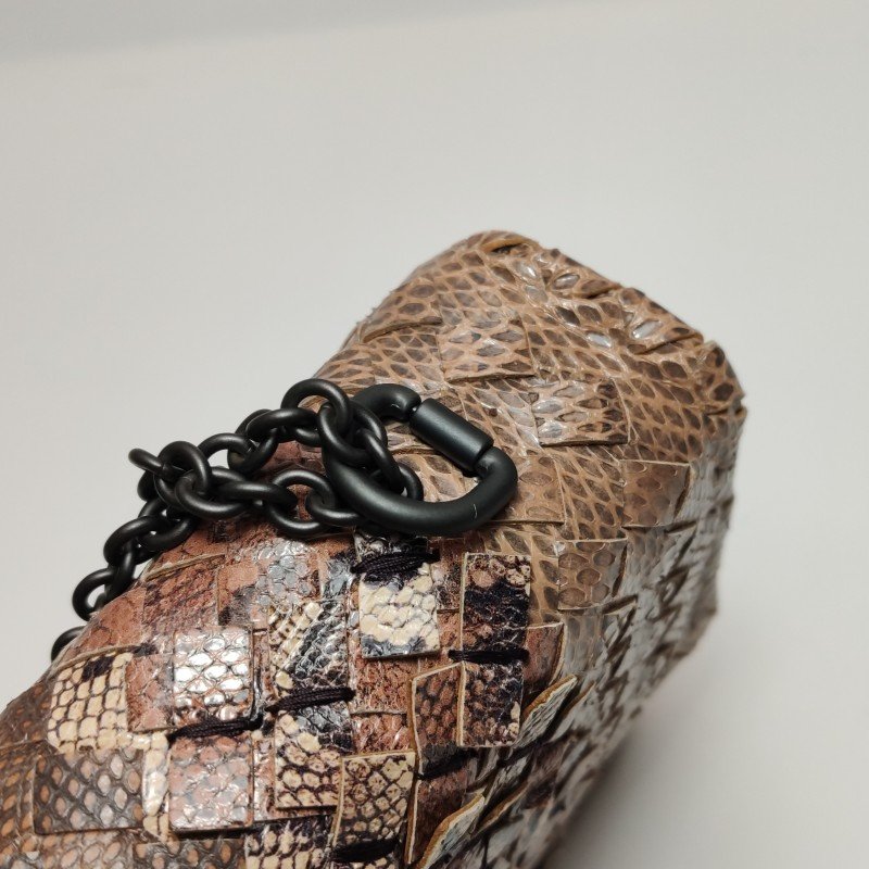Bottega Veneta Olimpia 蛇皮 蜥蜴皮 雜色 Intrecciato 編織 單肩包-10