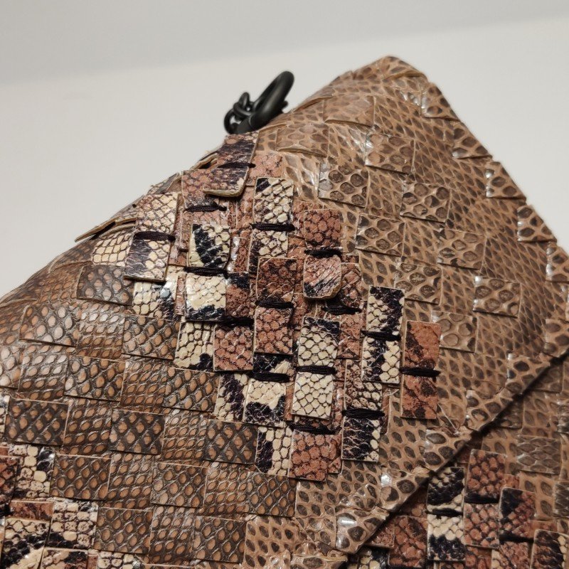 Bottega Veneta Olimpia 蛇皮 蜥蜴皮 雜色 Intrecciato 編織 單肩包-17