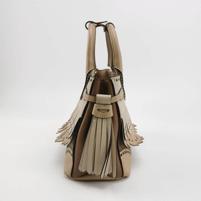 Burberry The Banner 班納 小號 牛皮 拼色 鏤空 流蘇 包邊 斜背包-2