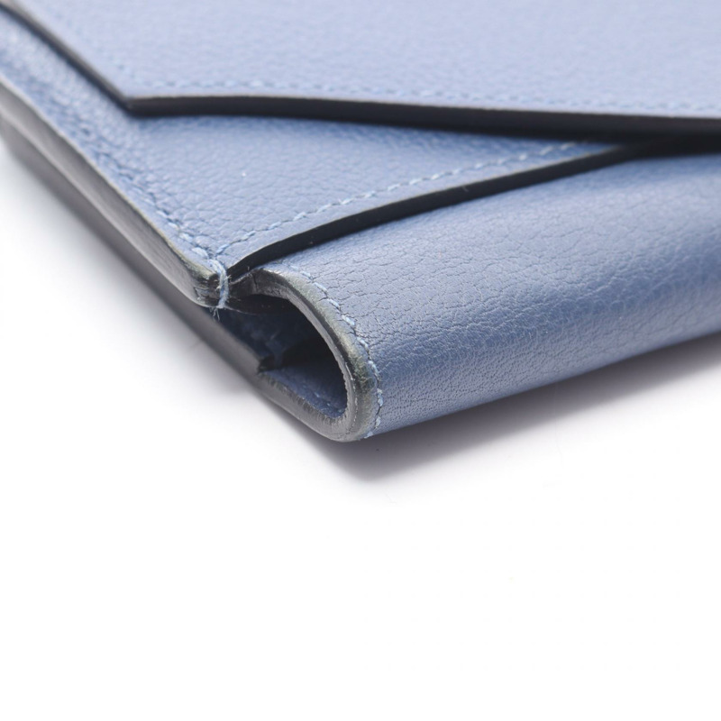 YMus Passant 小巧雙折皮夾,Evercalf 小牛皮,藍色,二手,女款,C SHW-7