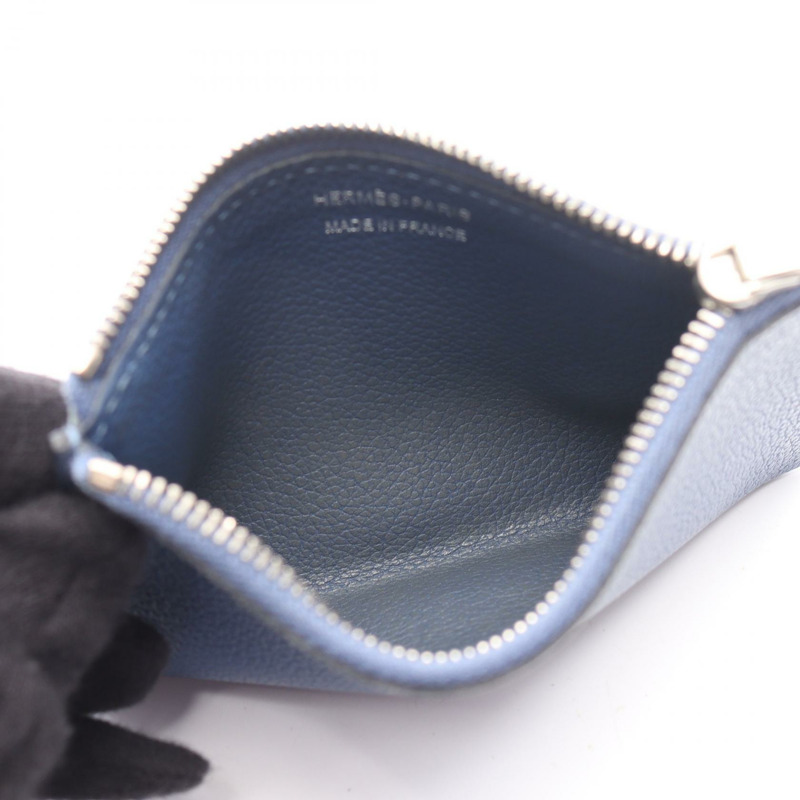 YMus Passant 小巧雙折皮夾,Evercalf 小牛皮,藍色,二手,女款,C SHW-10