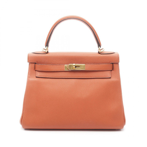 HERMES Kelly 28 單肩包 手提包 Togo 皮革 Terre battue 二手 女士 X GHW