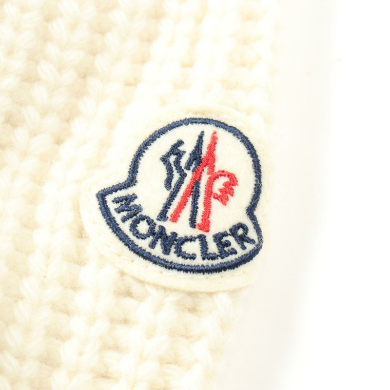 MONCLER 半拉鍊套頭衫針織衫 9A00003 羊毛白 #S 二手男款-4