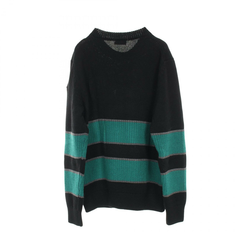 MONCLER 套頭毛衣針織衫 9042400 羊毛 黑色 綠色 灰色 #S 二手 男款-1