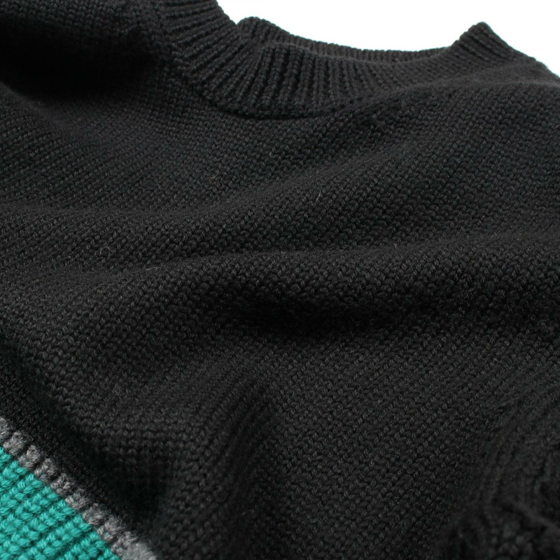 MONCLER 套頭毛衣針織衫 9042400 羊毛 黑色 綠色 灰色 #S 二手 男款-5