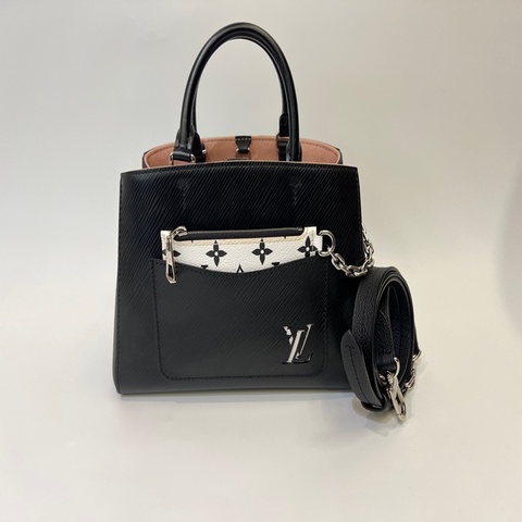 LV 黑Epi Marelle Tote bb 手提斜背包 晶片款