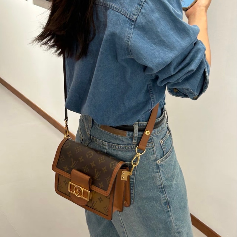 LV 達芙妮mini小號 老花拚色-9