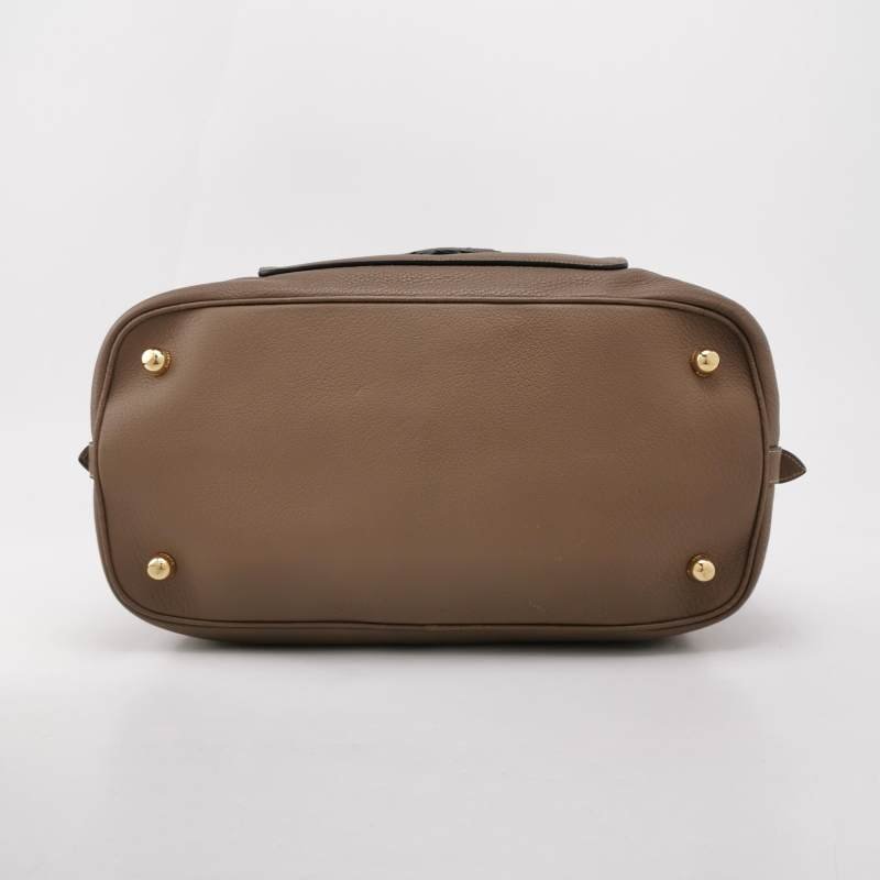 Loewe 牛皮 鴕鳥皮 拼色 拉鍊 單肩包-5