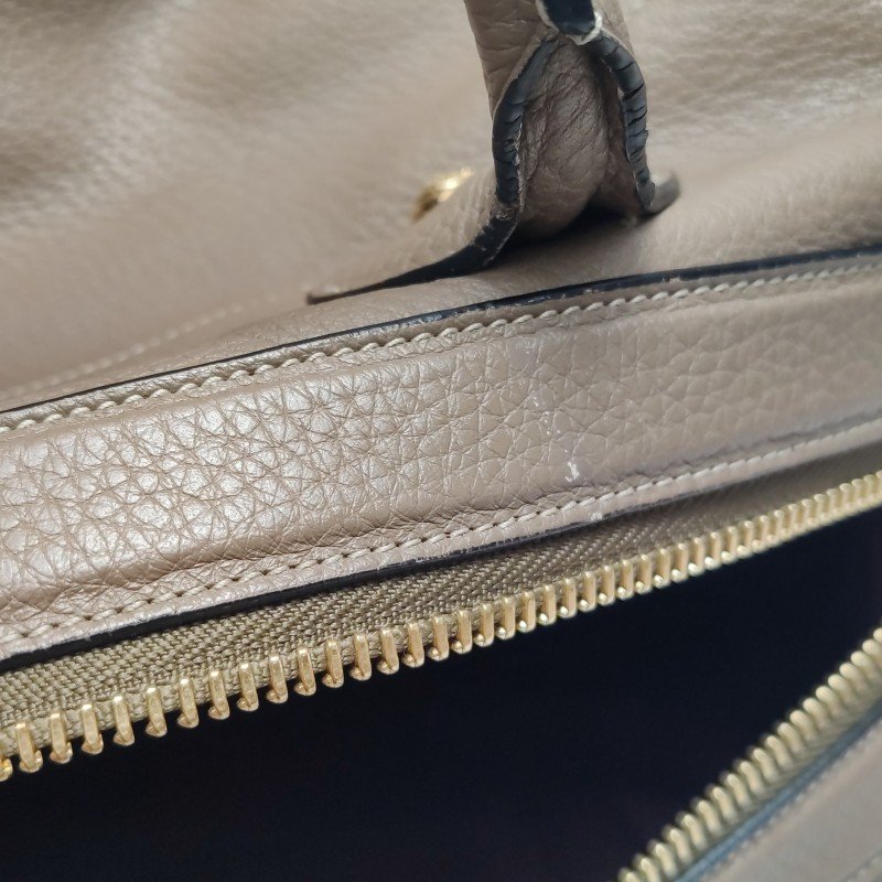 Loewe 牛皮 鴕鳥皮 拼色 拉鍊 單肩包-13