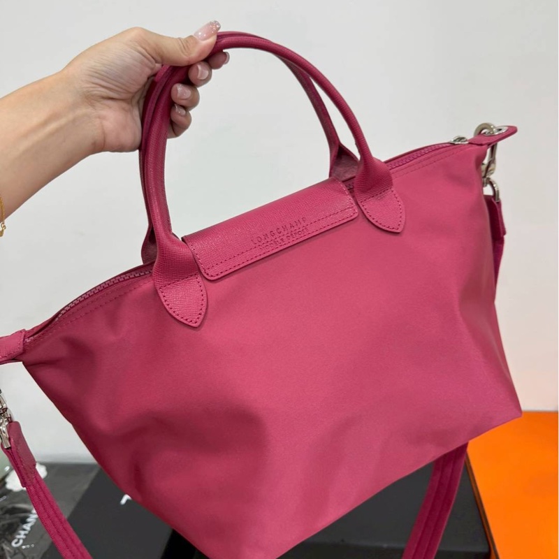 LONGCHAMP 尼龍 紅 水餃包 斜背包 手提包 肩背包 側背包-6