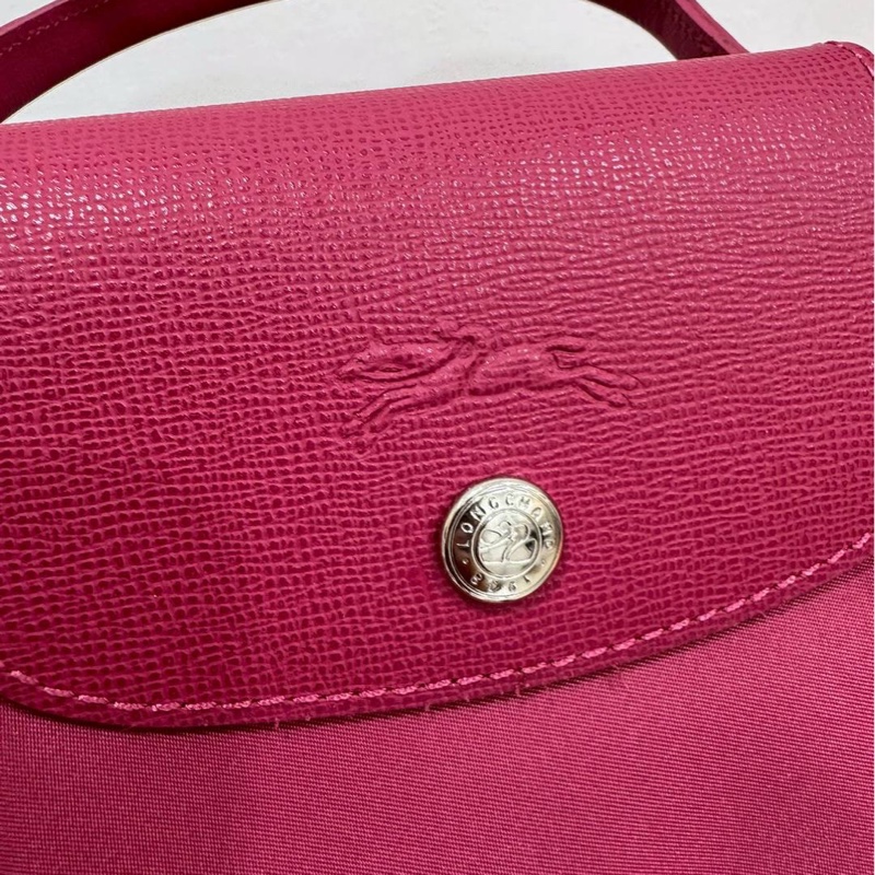 LONGCHAMP 尼龍 紅 水餃包 斜背包 手提包 肩背包 側背包-8