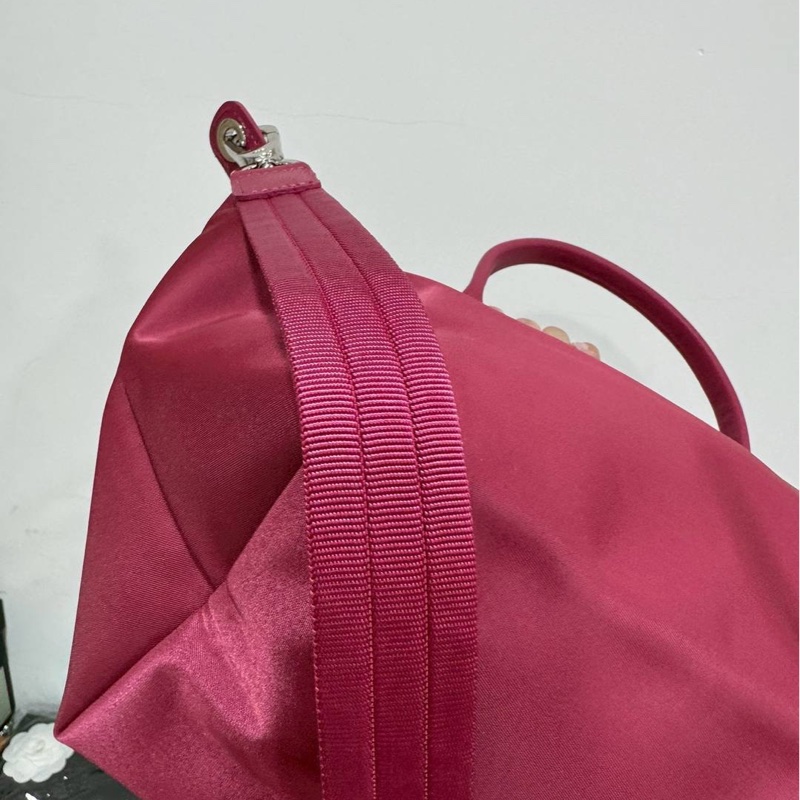 LONGCHAMP 尼龍 紅 水餃包 斜背包 手提包 肩背包 側背包-11