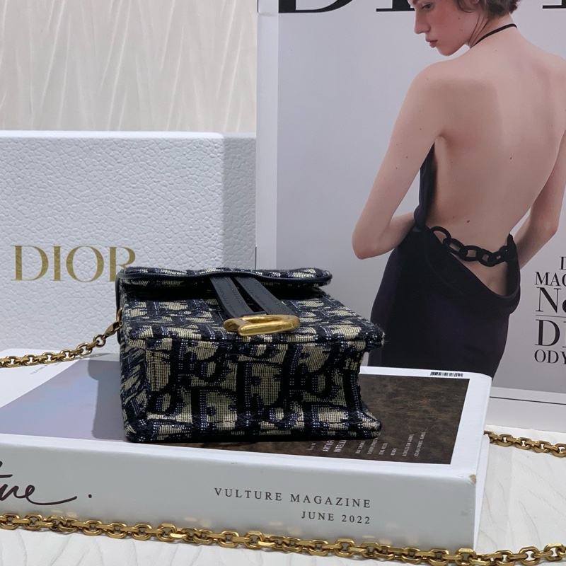 Dior竪版馬鞍老花鏈條手機包 尺寸9*17 日常小物品無壓力-2