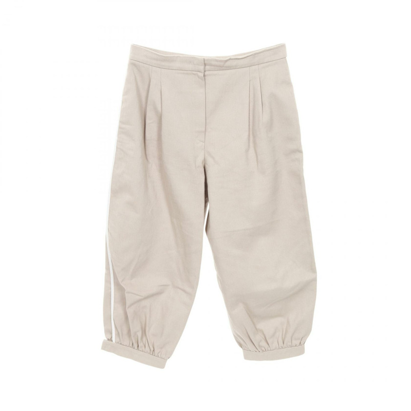 FENDI 女士棉質長褲 FR6077 02W 米色 二手 #44-0