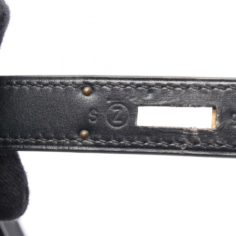 愛馬仕 Kelly 32 肩背包 盒裝小牛皮 小牛皮 黑色 二手 Z GHW-4