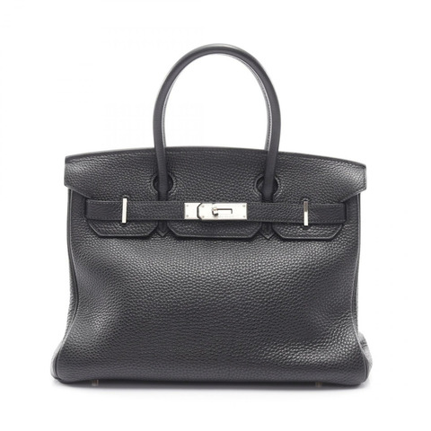HERMES Birkin 30 手提包 Clemence 皮革 黑色 二手 女款 G SHW