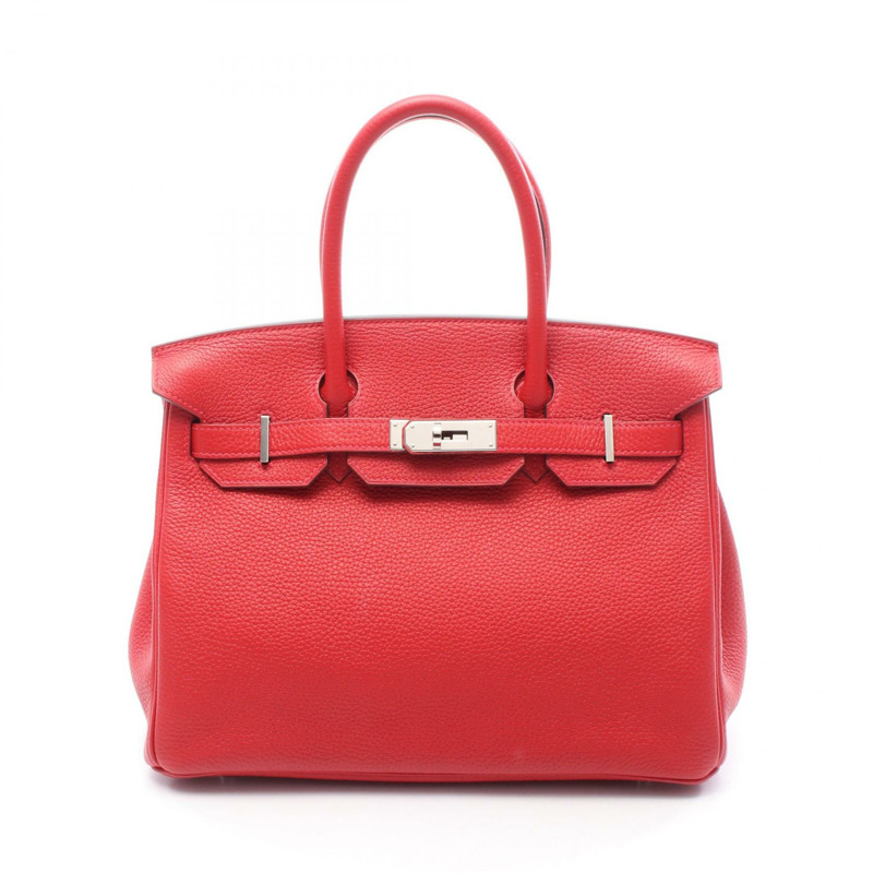 HERMES Birkin 30 手提包 030520CK Togo 皮革 紅色 Rouge tomate 二手 女士 A SHW-0