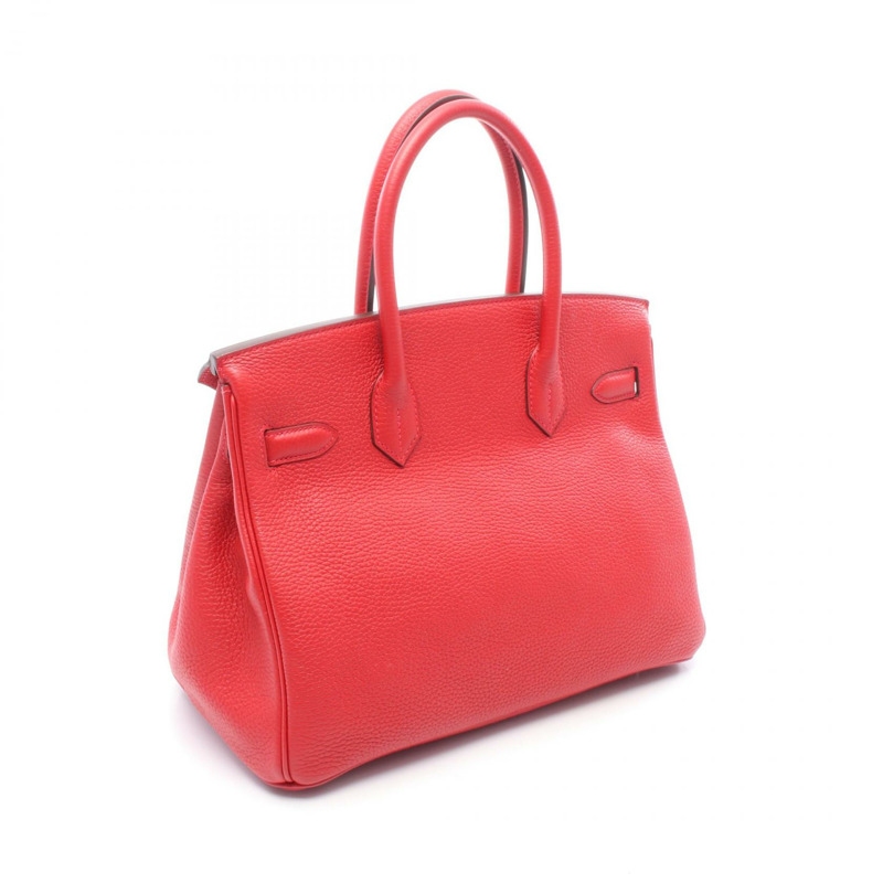 HERMES Birkin 30 手提包 030520CK Togo 皮革 紅色 Rouge tomate 二手 女士 A SHW-1