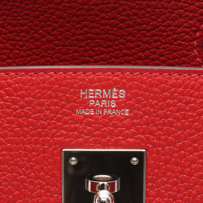 HERMES Birkin 30 手提包 030520CK Togo 皮革 紅色 Rouge tomate 二手 女士 A SHW-3