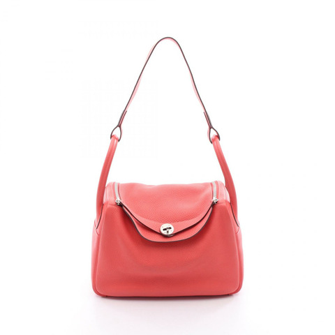 愛馬仕 Lindy 30 單肩包 Clemence 皮革 Rose jaipur 二手女款 A SHW