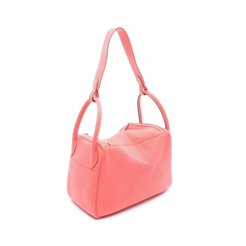 愛馬仕 Lindy 30 單肩包 Clemence 皮革 Rose jaipur 二手女款 A SHW-1
