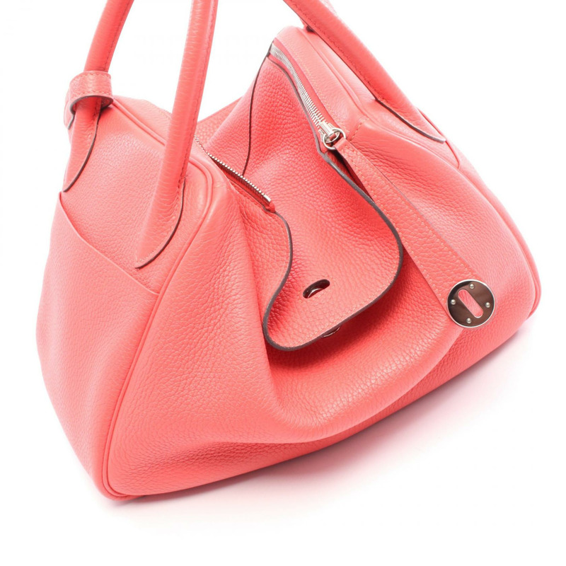 愛馬仕 Lindy 30 單肩包 Clemence 皮革 Rose jaipur 二手女款 A SHW-7