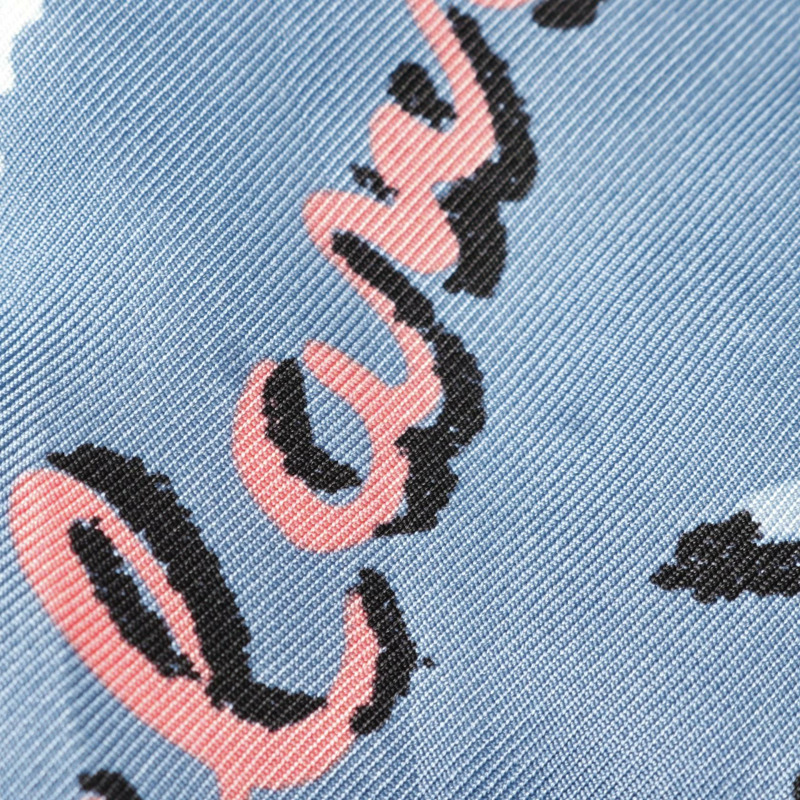 FENDI ASTROLOGY MOTIF 雙面束腰外套 絲綢 白色藍色 二手 女款 #36-6