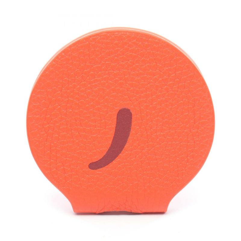 HERMES Petit H Pocket Mirror H1564328 Clemence 皮革 橘色 女款-1