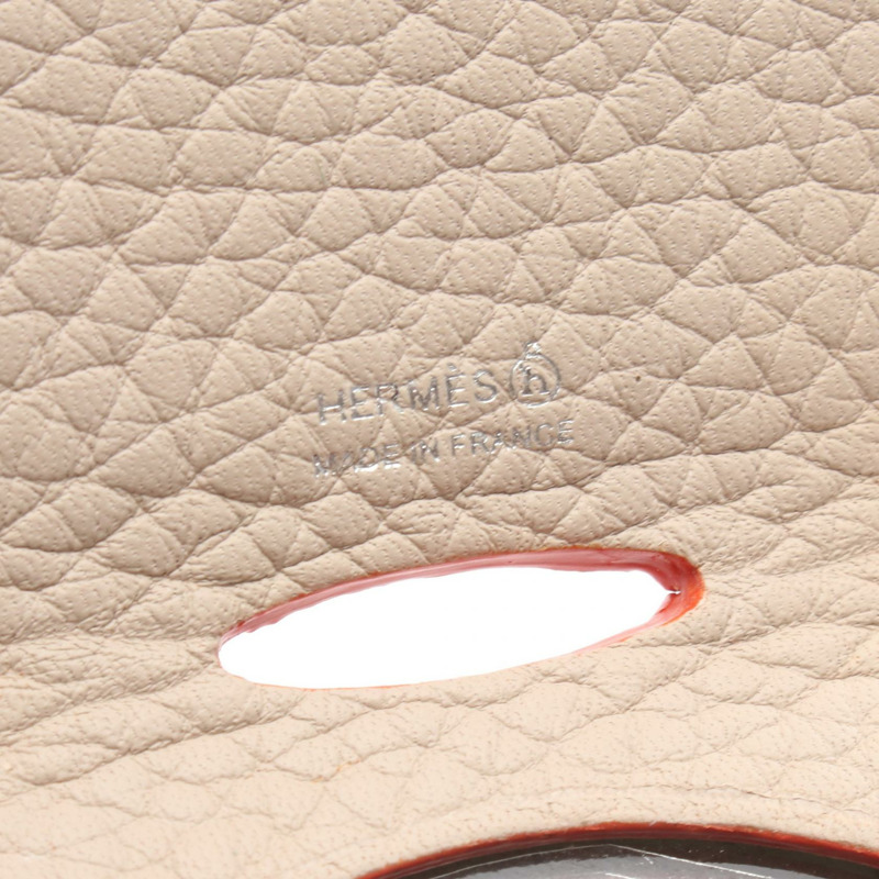 HERMES Petit H Pocket Mirror H1564328 Clemence 皮革 橘色 女款-3