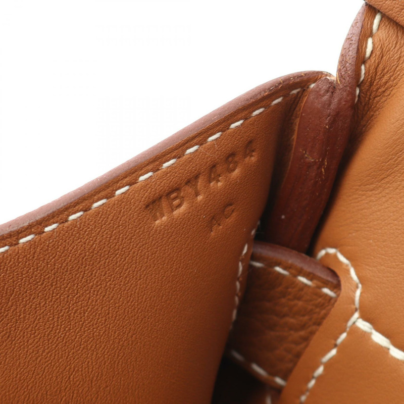 HERMES KellyHac a dos PM 腰包 Togo 皮革 棕色 金色 二手 中性款 W SHW-4