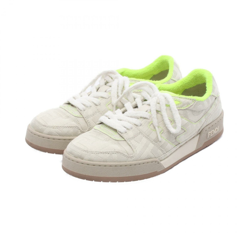 FENDI × MARC JACOBS MATCH 帆布絨面運動鞋 米綠色 二手 男款 #6-0